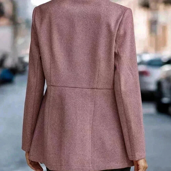 Redwood Casual Women's Herringbone Open Front Overcoat - Picture 3 of 6